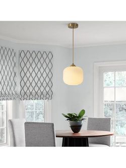 Modern Gold White Glass Pendant Light