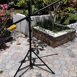 Heavy Duty Light Stand with Extension Boom Arm Clamp,  Boom with impact counter weight and casters