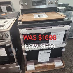 GE Profile 30 In. 5 BURNER Element Smart Free Standing Double Oven Electric Range 