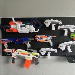 Nerf And Laser Tag Wall Mount And Includes All Nerf And Laser Tag Items