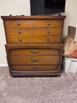 Vintage Mid Century Modern Tallboy Dresser