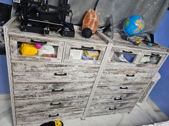 Rustic White Dresser Set with Drawers