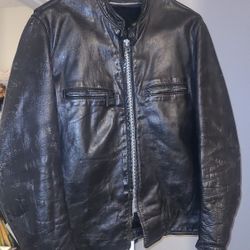 Brooks Cafe Racer Motorcycle Jacket Genuine Leather 1950's  60's