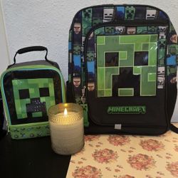 Boys Minecraft-themed Backpack&Lunch Bag 