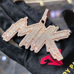 💎 925 Sterling Silver VVS Moissanite MK Custom Pendant | Iced Out Custom Pendant |