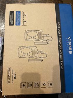 2-Pack Dusk To Dawn Outdoor Wall Sconce