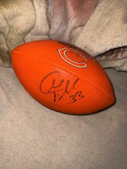 Signed mini helmet and football
