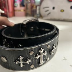 Black Belt With Crosses 