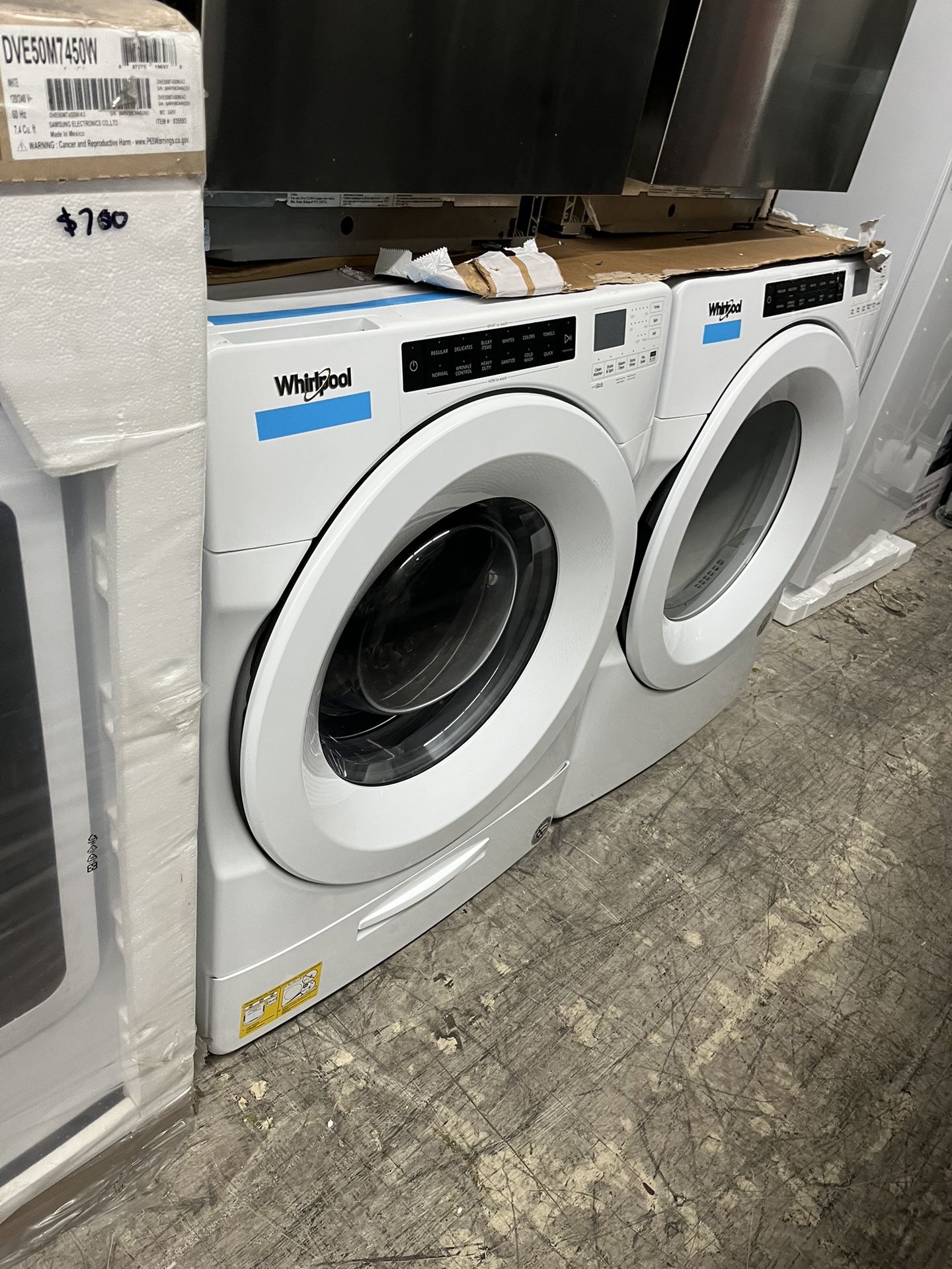 Whirlpool Front Load Washer Dryer Set Electric New Open Box