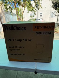 WellChoice 10 oz PET Cups 1000-Pack