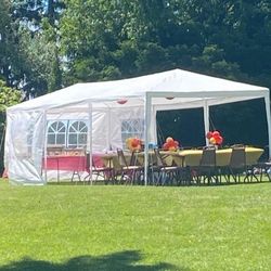 Mighty Strong Tent 💪🏼✨ 175 each King Size 👑4 pack of tents 🎶 seats 130 people for 600 👑Event Garden Party Wedding 10x20 ea with Side Windows