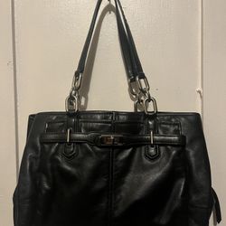 Coach Chelsea Jayden Black Leather Carryall Handbag