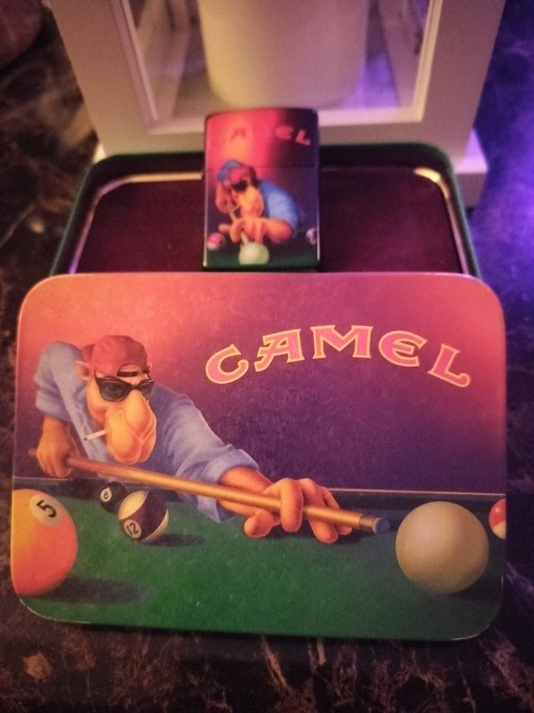 Camel Zippo Lighter And Tin Case (Never Used/1993)