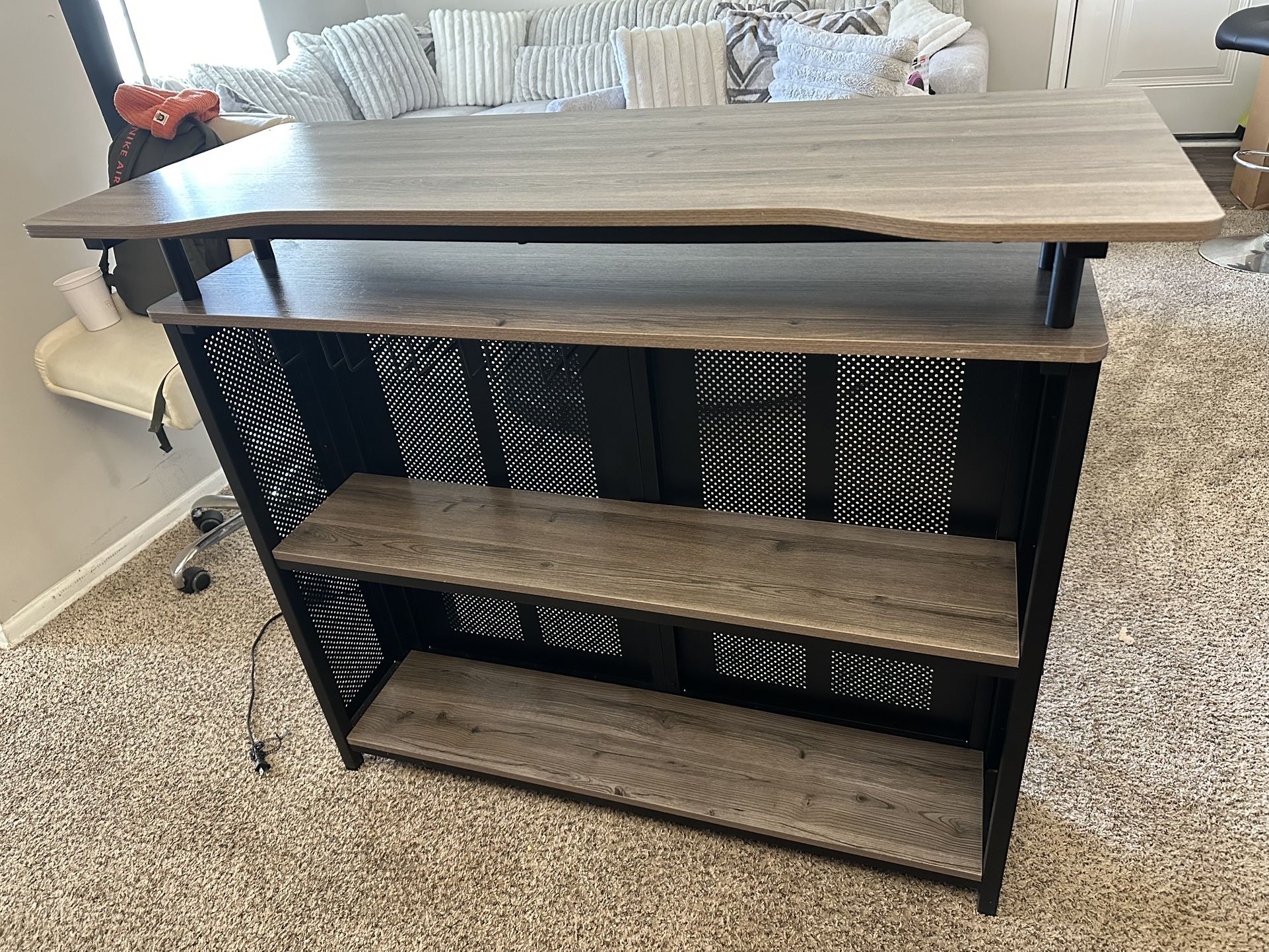 Tommy Hilfiger Bar Table & 3 Black Leather adjustable Tommy Hilfiger Bar Stools