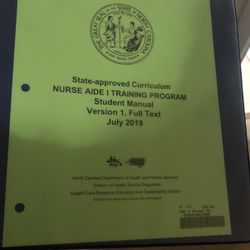 CNA Training Manual For GTCC Used 2021