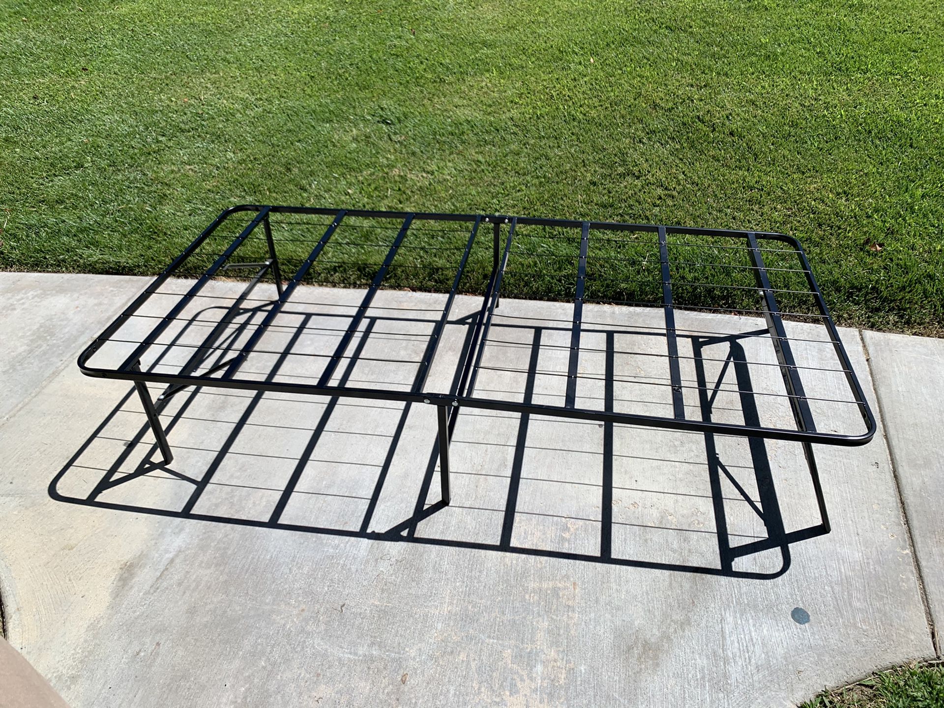 Twin size folding bed frame with mattress
