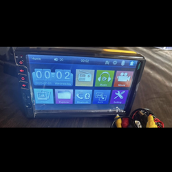 7inch 1pc Double Din EQ Car Stereo with rear reverse camera