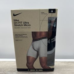 Nike Dri-FIT Ultra Stretch Micro Boxer KE1153 450 Size Small Black Blue Gray