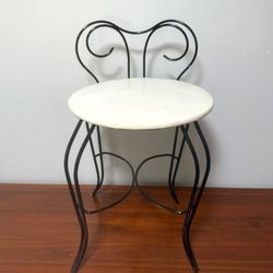 Vintage Mid Century Metal Vanity Stool Chair