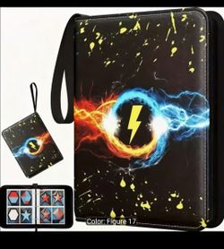 Trading Card Binder with Lightning Bolt Design