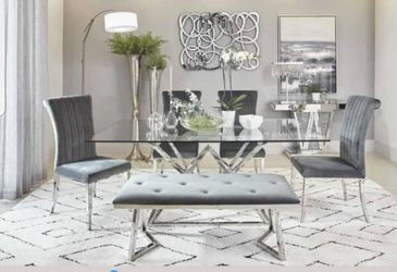 AVAILABLE 5PCS DINING SET (4 CHAIRS AND TABLE) $53 DOWN PAYMENT