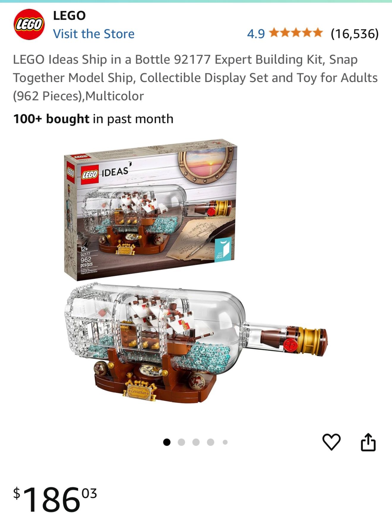 LEGO Ideas Ship in a Bottle (Retired product)