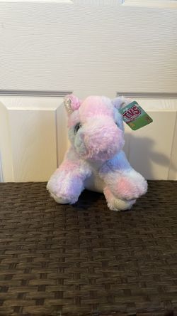 Cotton candy colored soft stuffed animal