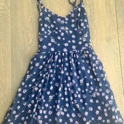 Abercrombie Kids Flower Blue Chiffon Dress - XL 