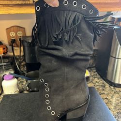 Women’s Kenneth Cole Black Fringe Boots 