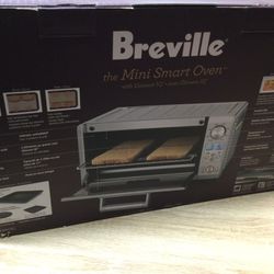 BREVILLE MINI SMART TOASTER OVEN, BRUSHED STAINLESS STEEL BOV450XL. OPEN BOX NEVER USED