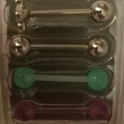 Tongue Piercing Barbells. 14G 316L