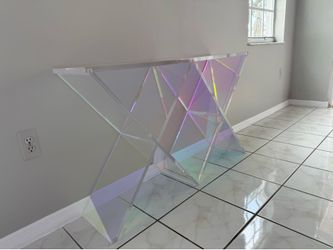 Acrylic Iridescent Console Table
