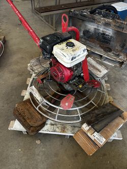 3ft Allen Pro 436E Walk-Behind Edger Trowel Comes with pan, float blades, and trowel blades.