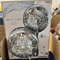 allen + roth Nevis 6.0 -Settings Chrome 4-in Round Handheld Shower Head 1.8 GPM