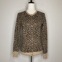 Merona Leopard Print Button Down Long Sleeves Cardigan