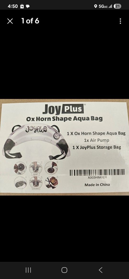 Joyplus Ox Horn Shaped Aqua Bag Workout Sandbag