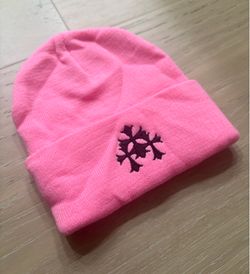 Chrome Hearts Pink Triple Cross Beanie