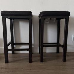 Pair Of Metal Bar Stools 