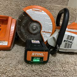 Stihl Concrete Saw With Battery And Charger 