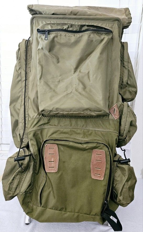 Vintage Kelty External Frame Backpack Retro XL Large Army Green Nylon 33" x 15"