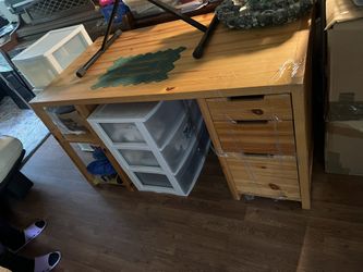 Solid Wood Desk With Drawers