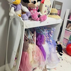 Kids Dress-Up Storage w/Mirror and Drawers