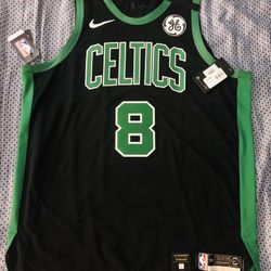 100% Nike Boston Celtics Kemba Walker Authentic On Court Jersey Size 52 Tatum Brown $130