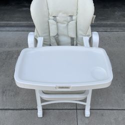 Inglesina Adjustable High Chair With Tray Infant Toddler White