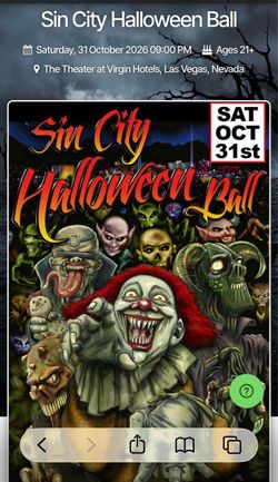 Sin City Halloween Ball Event Ticket