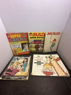 5 Vintage Comic Humor Lot MAD Cracked Calvin Hobbes Bill Watterson 1(contact info removed)