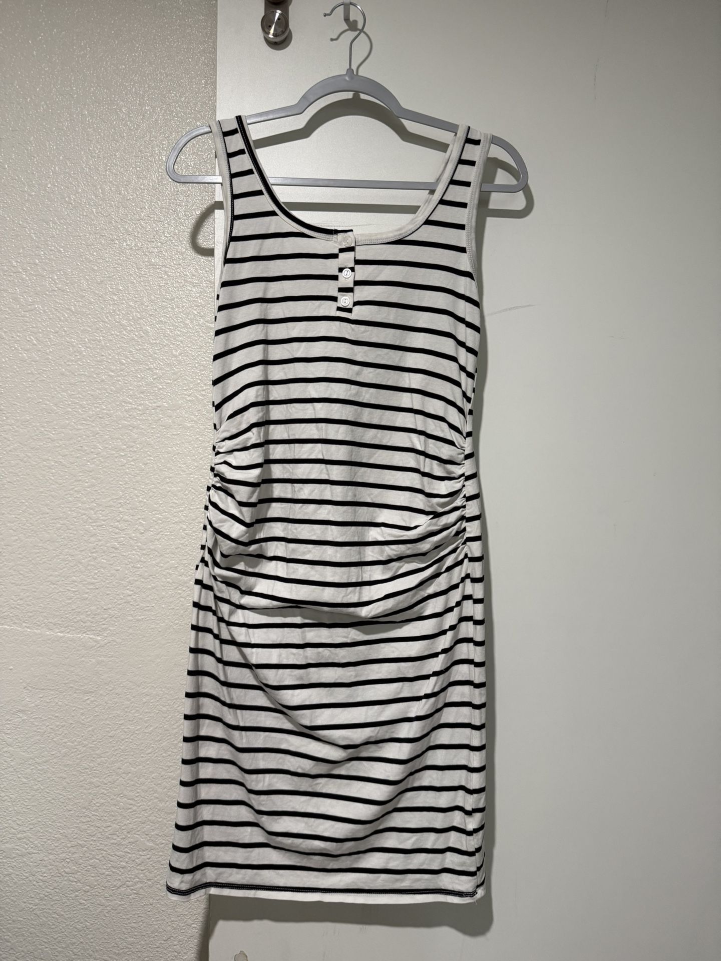 Heart & Hips: White And Black Striped Dress (maternity)