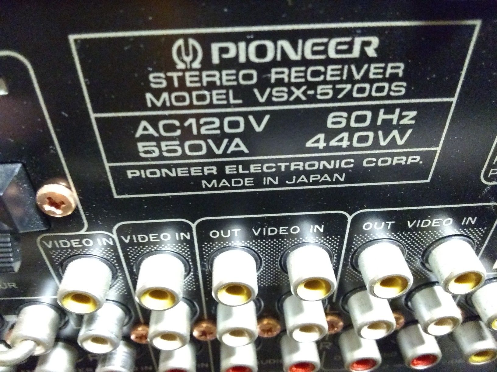 Pioneer VSX-5700S Audio/Video Stereo Receiver Made in Japan