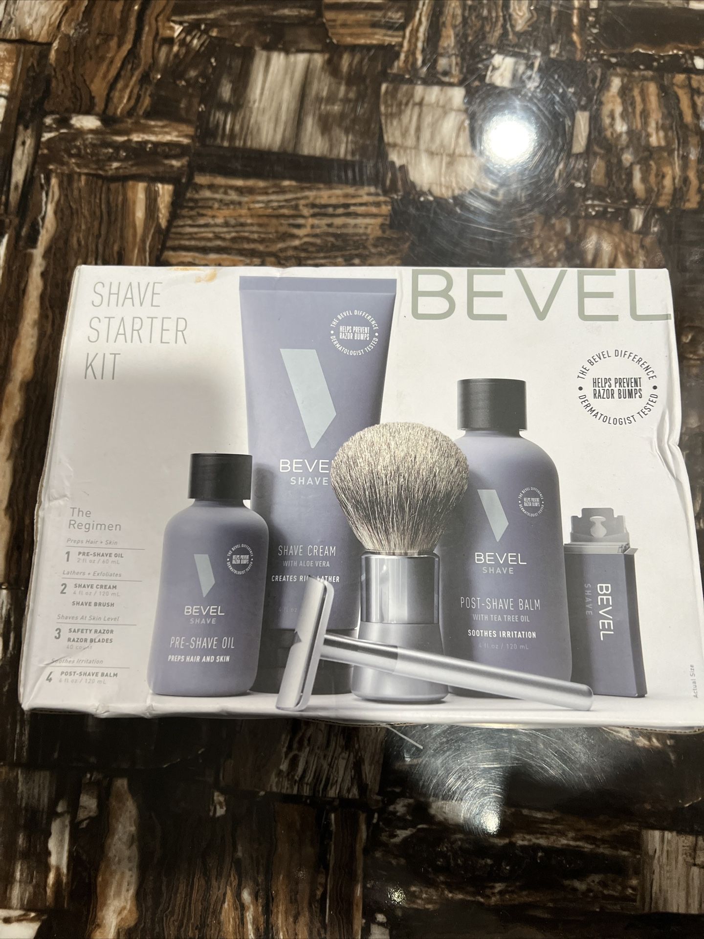 Shaving Kit for Men by Bevel - Starter Shave Kit, Includes Safety Razor, Shaving