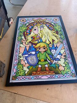 Zelda link picture frame poster